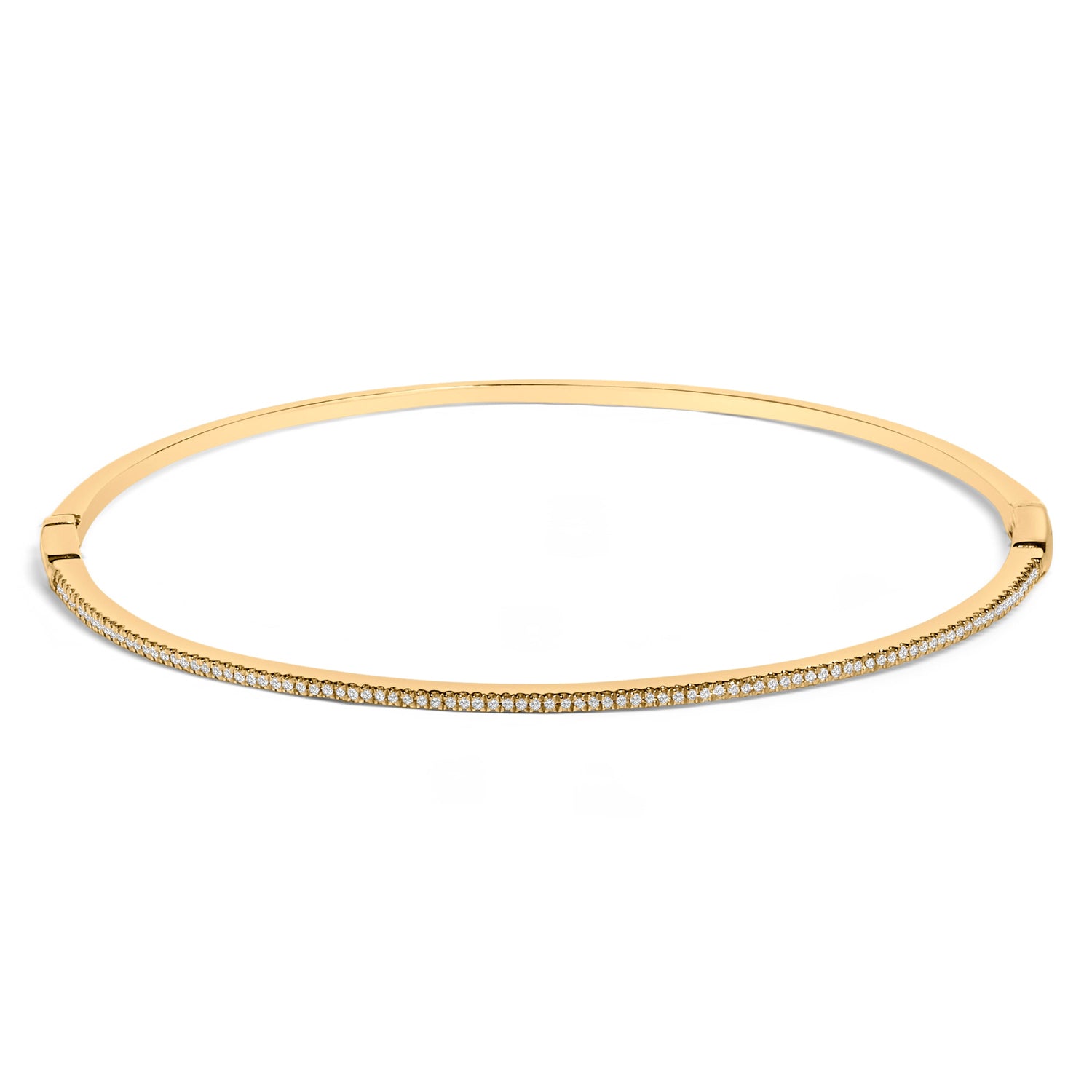 14K Yellow Gold 1/3 Cttw Diamond Half Eternity Bangle Bracelet (I-J Color, I2-I3 Clarity) - 7.75" Inches by Bids.com