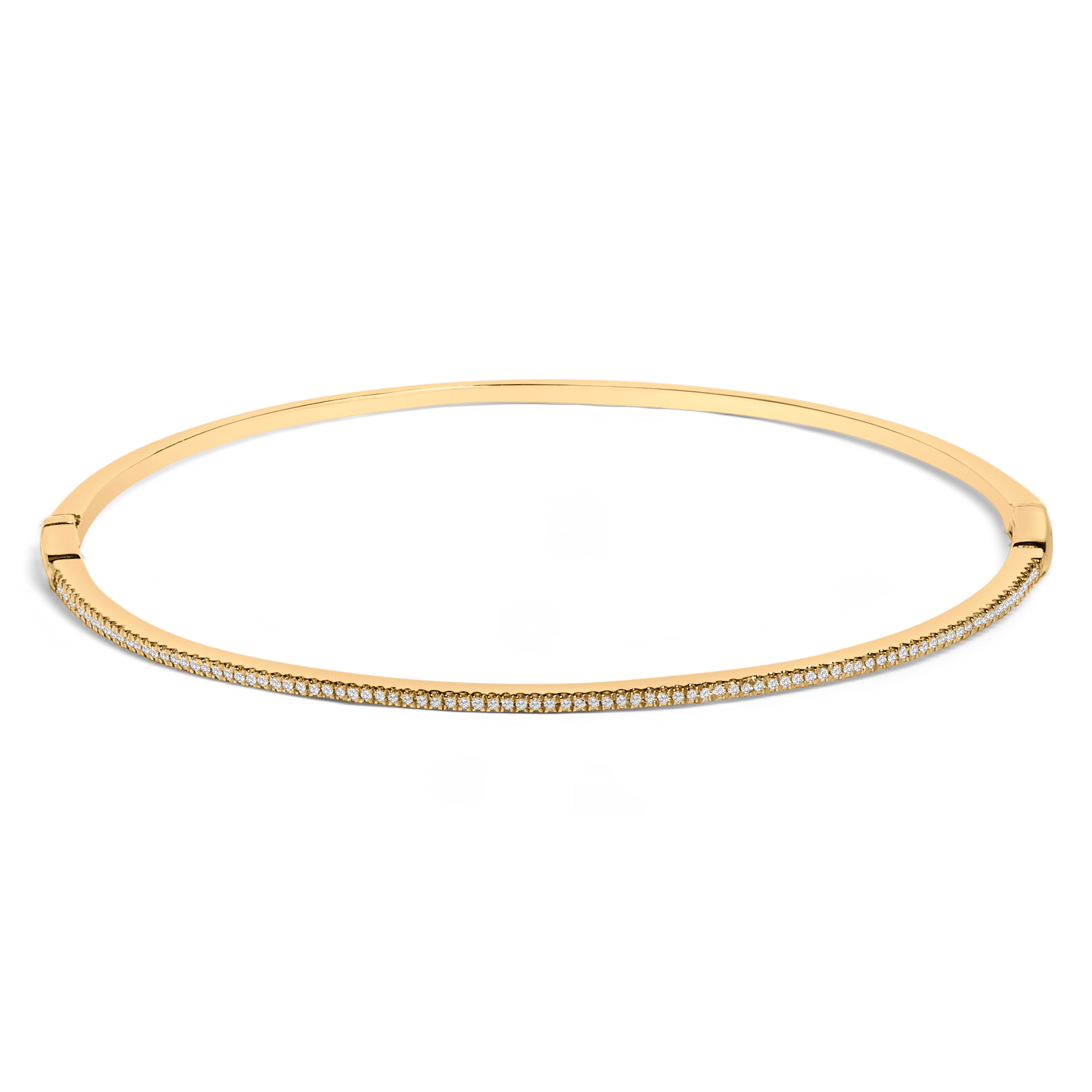 14K Yellow Gold 1/3 Cttw Diamond Half Eternity Bangle Bracelet (I-J Color, I2-I3 Clarity) - 7.75" Inches by Bids.com