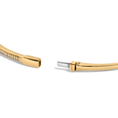 14K Yellow Gold 1/3 Cttw Diamond Half Eternity Bangle Bracelet (I-J Color, I2-I3 Clarity) - 7.75" Inches by Bids.com
