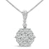 14K White Gold 1 1/5 Cttw Diamond Composite Cluster Pendant Necklace (F-G Color, VS2-SI1 Clarity) - 18" Inches by Bids.com