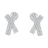 14K White Gold 2.0 Cttw Round-Brilliant Cut Diamond Domed X Shaped Omega Back Stud Earrings (H-I Color, I1-I2 Clarity) by Bids.com