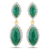 4.21 Carat Dyed Emerald and White Diamond .925 Sterling Silver Earrings by Bids.com