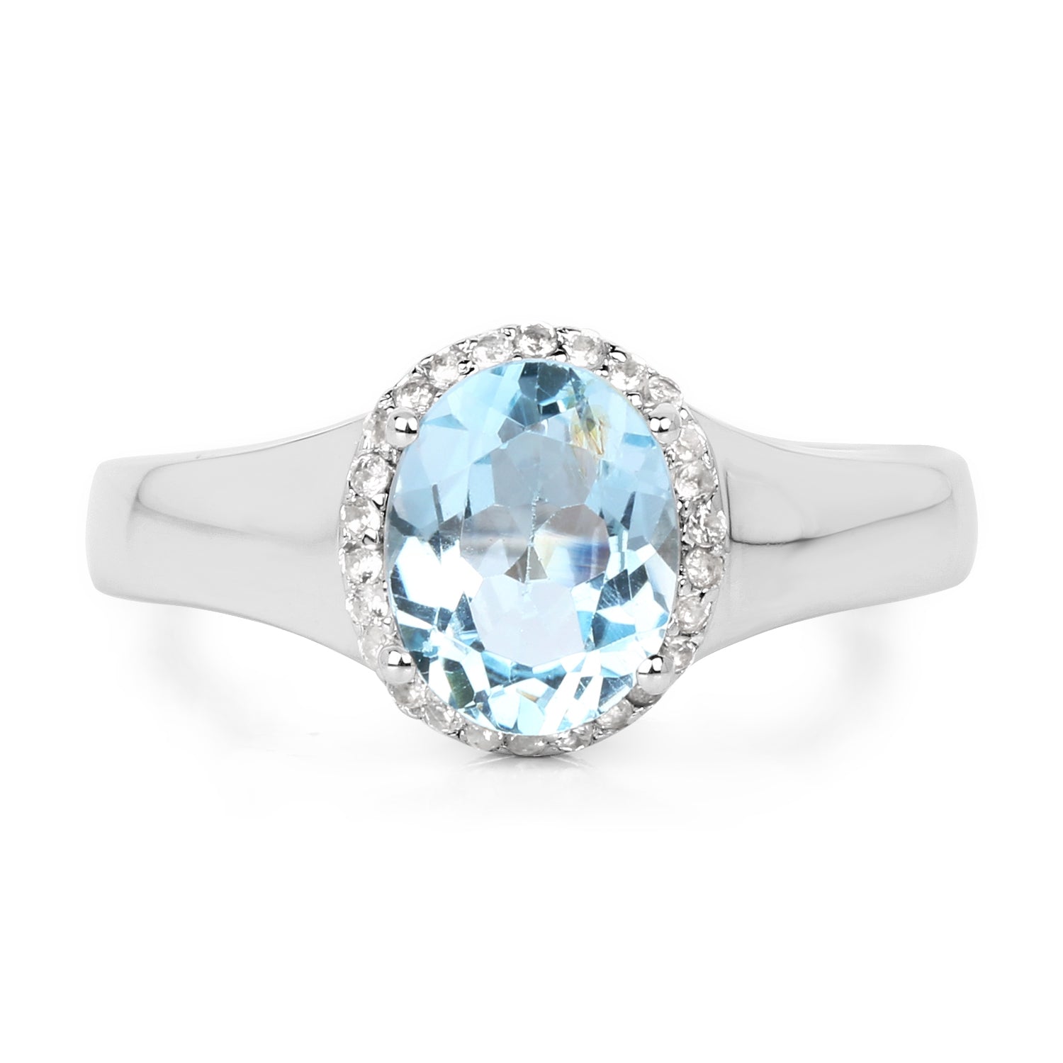 2.63 Carat Genuine Blue Topaz and White Topaz .925 Sterling Silver Ring by Bids.com