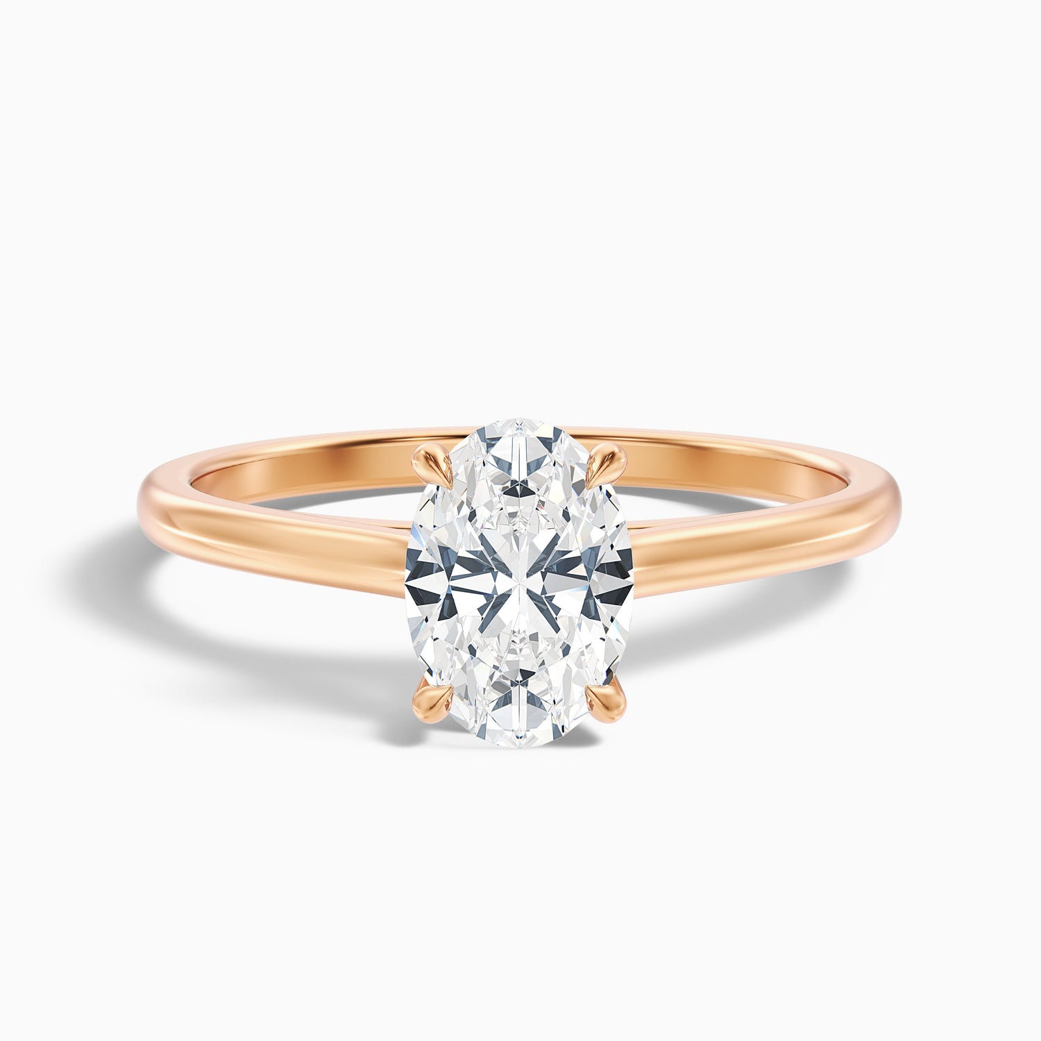 Love 3.5 Carat Oval Solitaire Moissanite Diamond Ring in 18k Yellow Gold