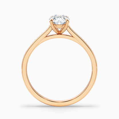 Love 1 Carat Oval Solitaire Moissanite Diamond Ring in 14k Yellow Gold