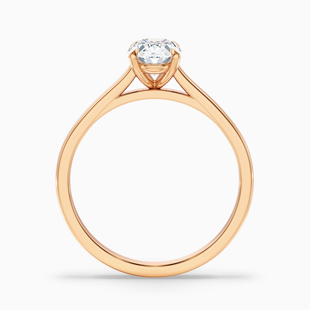 Rose 4.5 carat oval Solitaire Lab Grown Engagement Ring in Platinum  DestGlow
