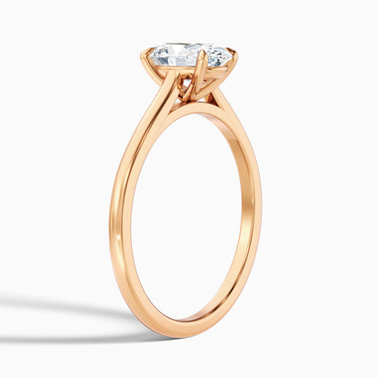 Rose 4.5 Carat Oval Solitaire Lab Grown Engagement Ring in 10k White Gold