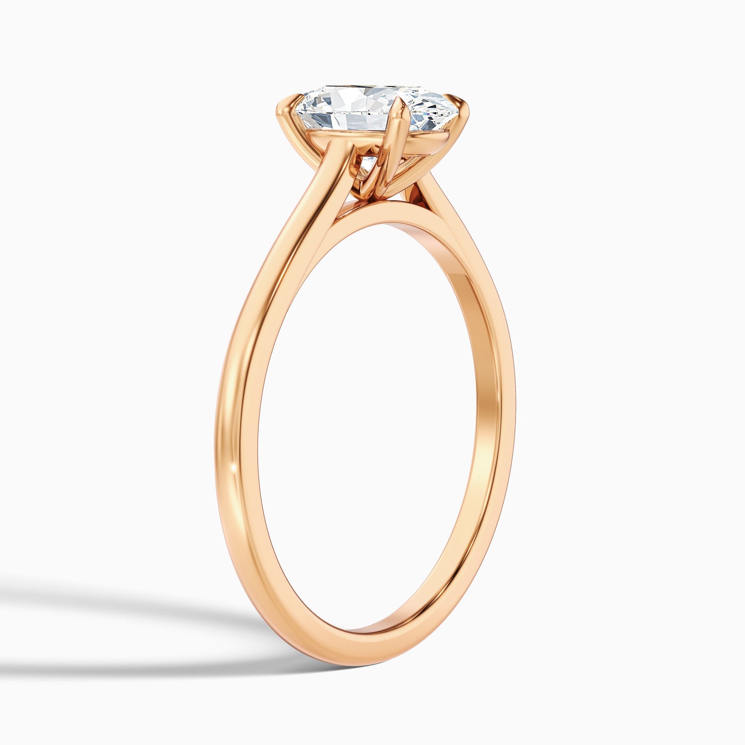 Love 5.5 Carat Oval Solitaire Moissanite Diamond Ring in 18k White Gold