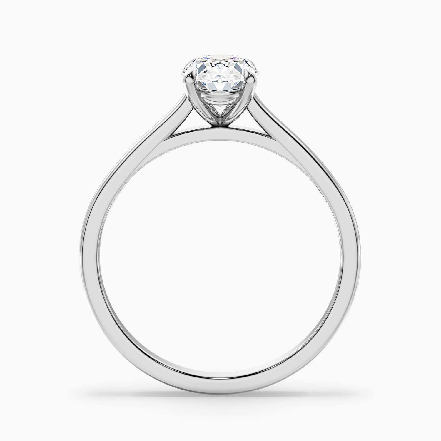 Rose 4.5 Carat Oval Solitaire Lab Grown Engagement Ring in 10k White Gold