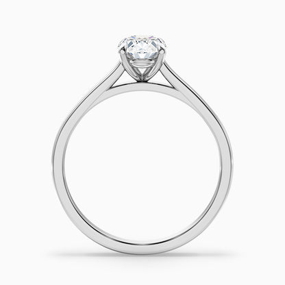 Rose 5 carat oval Solitaire Lab Grown Engagement Ring in 14k Yellow Gold