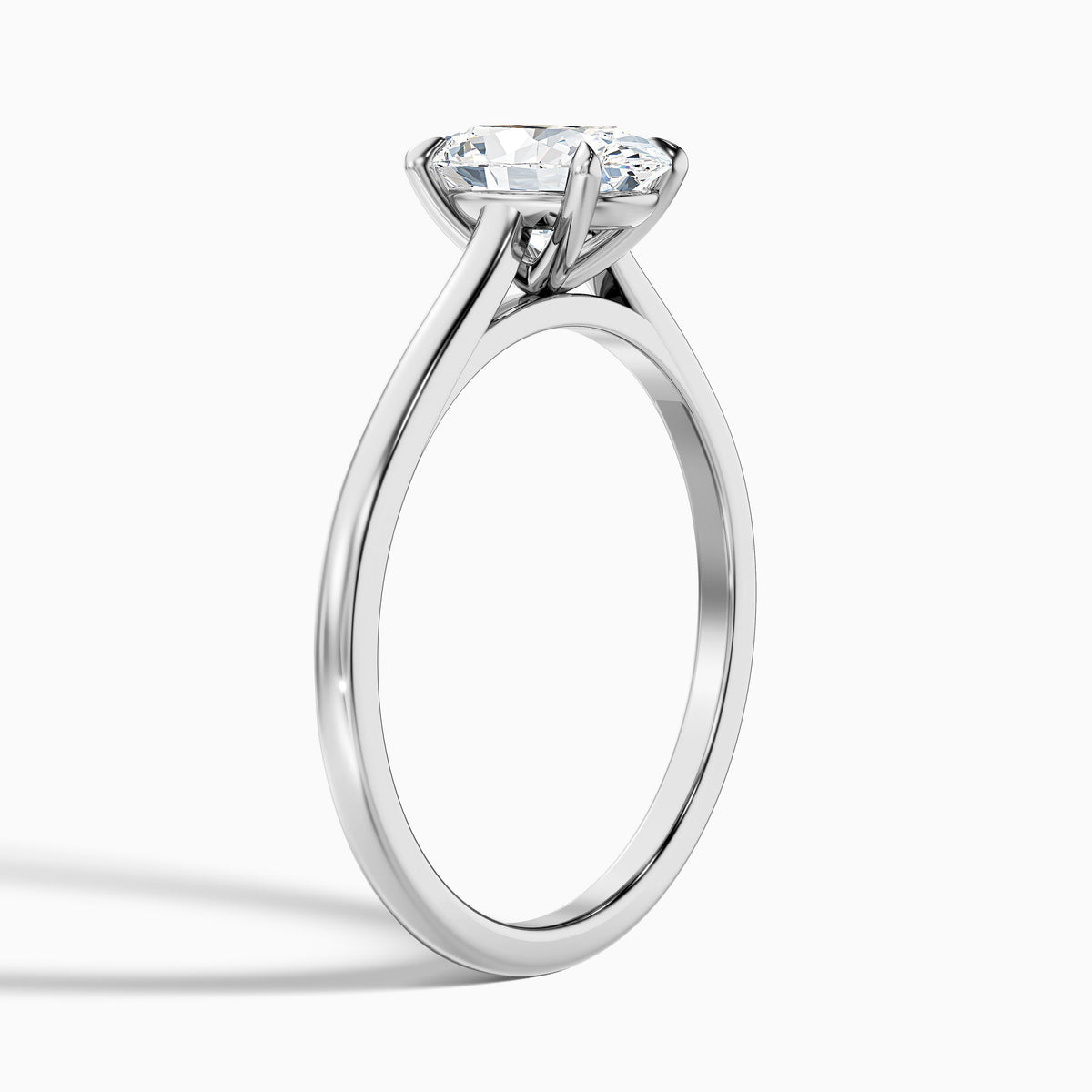 Rose 4.5 carat oval Solitaire Lab Grown Engagement Ring in Platinum  DestGlow