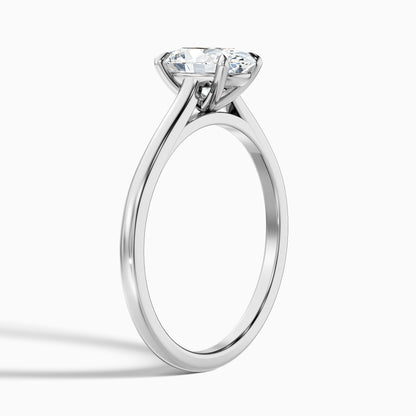 Pari 8 Carat Oval Solitaire Moissanite Engagement Ring in 925 Sterling Silver