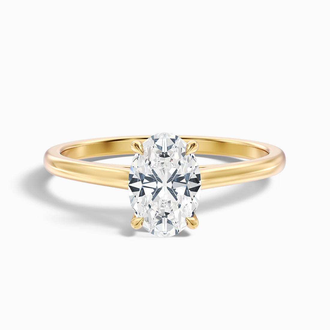 Rose 5 carat oval Solitaire Lab Grown Engagement Ring in 14k Yellow Gold  DestGlow