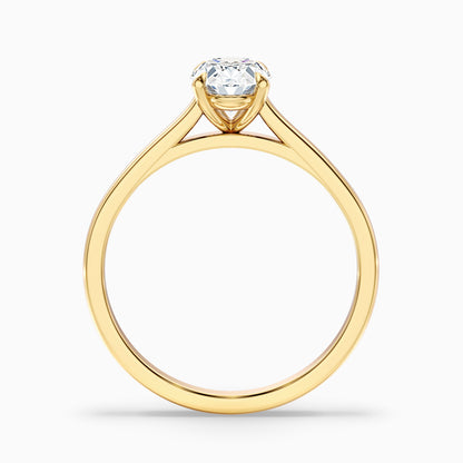 Rose 4.5 carat oval Solitaire Lab Grown Engagement Ring in 925 Sterling Silver