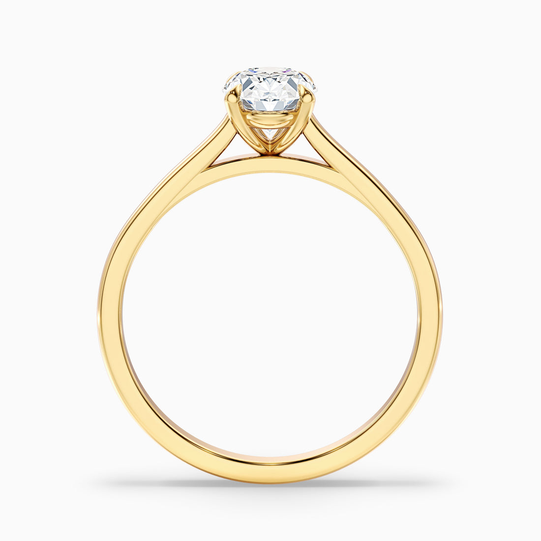 Rose 4.5 carat oval Solitaire Lab Grown Engagement Ring in 10k Yellow Gold  DestGlow