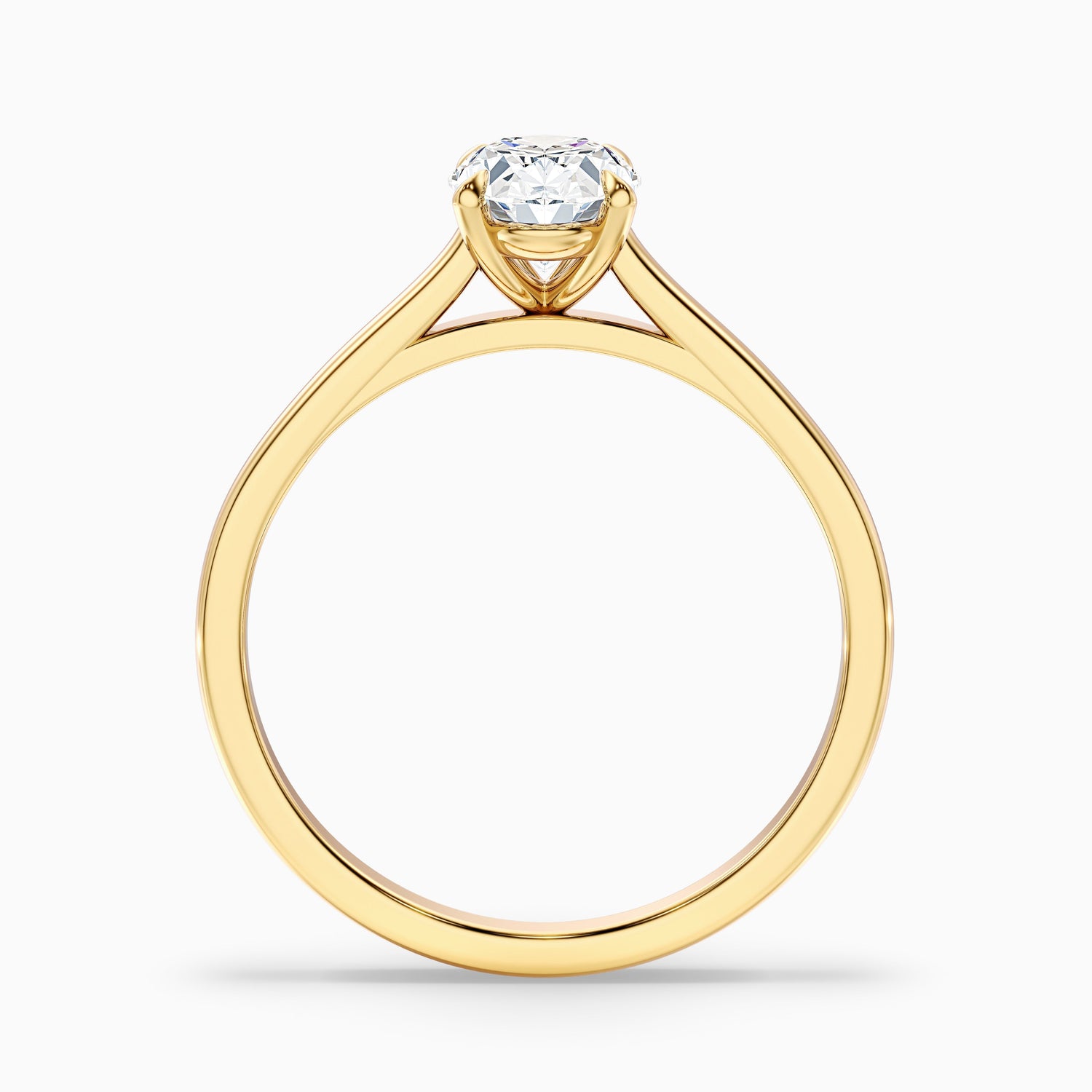 Pari 7 Carat Oval Solitaire Moissanite Engagement Ring in 18k Yellow Gold