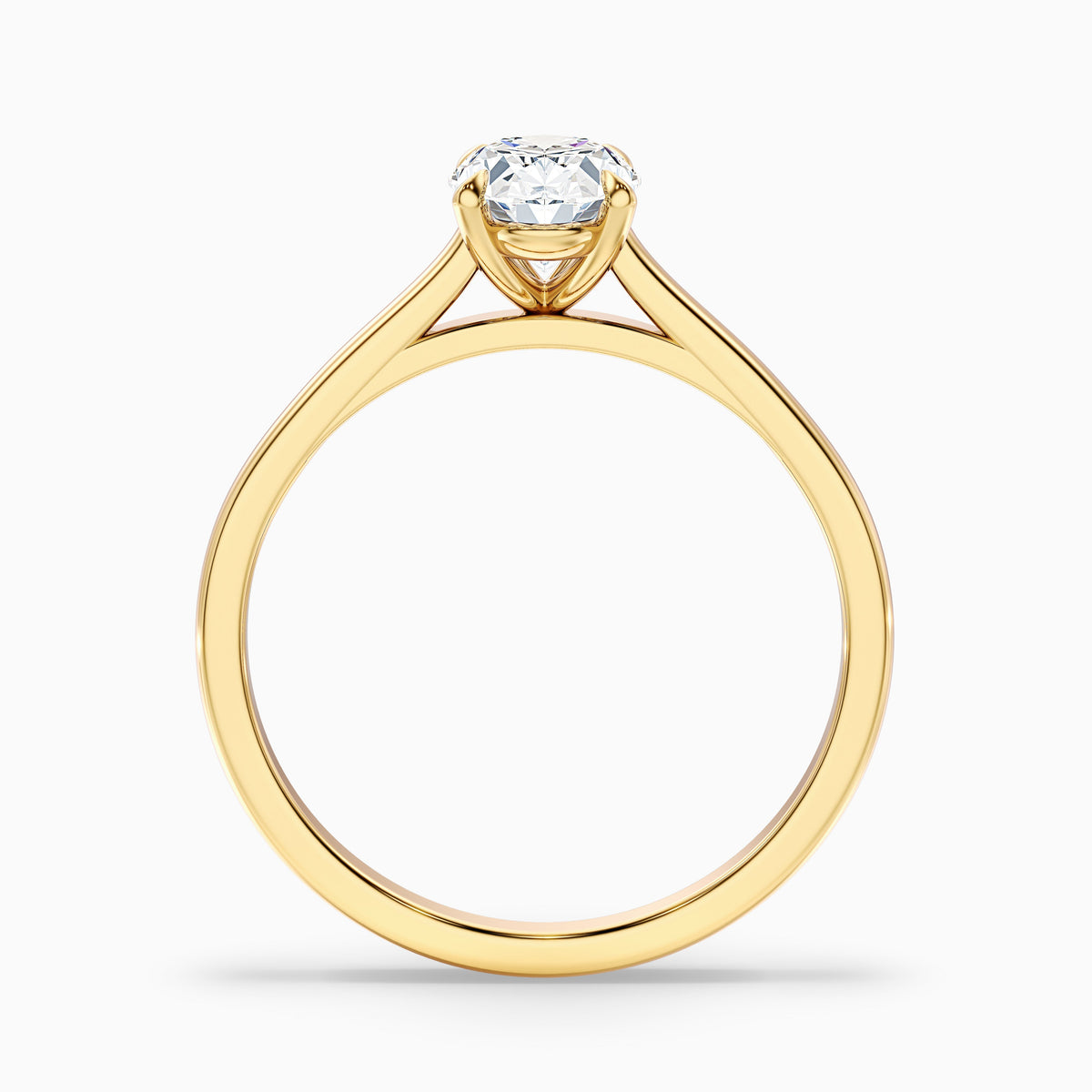 Rose 4.5 carat oval Solitaire Lab Grown Engagement Ring in Platinum  DestGlow