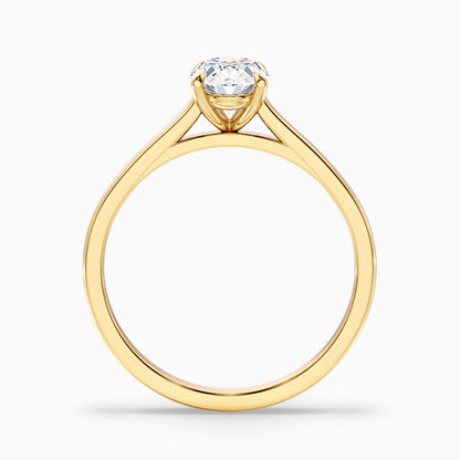 Rose 4.5 carat oval Solitaire Lab Grown Engagement Ring in 10k Rose Gold