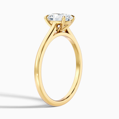 Pari 9 Carat Oval Solitaire Moissanite Engagement Ring in 14k Yellow Gold