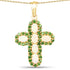14K Yellow Gold Plated 3.11 Carat Genuine Ethiopian Opal and Chrome Diopside .925 Sterling Silver Pendant by Bids.com
