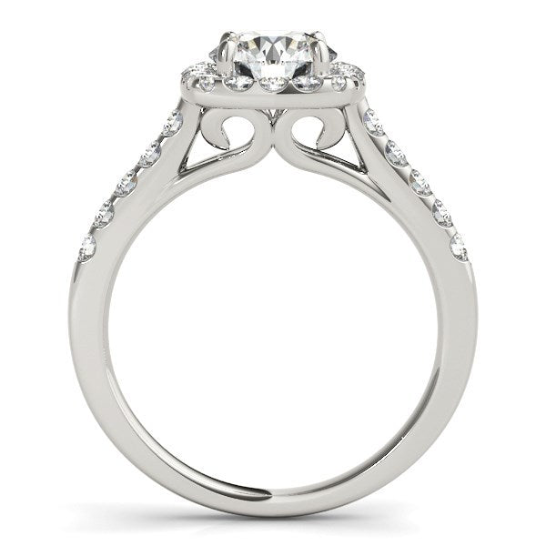 Square Shape Halo Diamond Engagement Ring in 14k White Gold (1 1/2 cttw) by Bids.com
