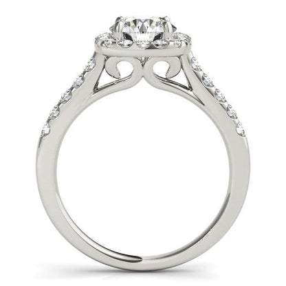 Square Shape Halo Diamond Engagement Ring in 14k White Gold (1 1/2 cttw) by Bids.com