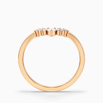 Peony Round Cut Crescent Shaped Lab Grown Diamond Wedding Band