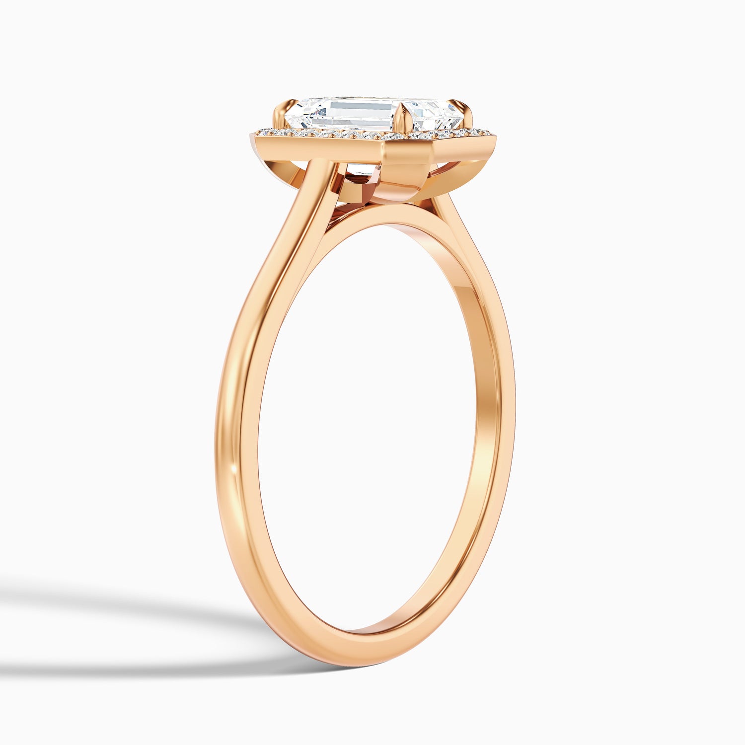 Ila 3.5 Carat Emerald Cut Halo Lab Grown Engagement Ring in 14k Yellow Gold