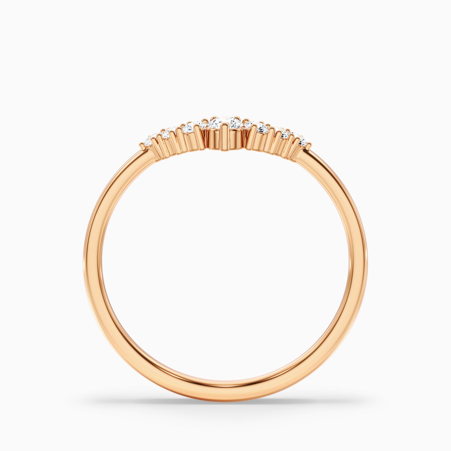 Helene Round Cut Crescent Shaped Lab Grown Diamond Matching Band