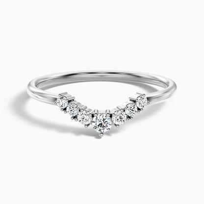 Helene Round Cut Crescent Shaped Lab Grown Diamond Matching Band
