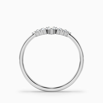 Helene Round Cut Crescent Shaped Lab Grown Diamond Matching Band