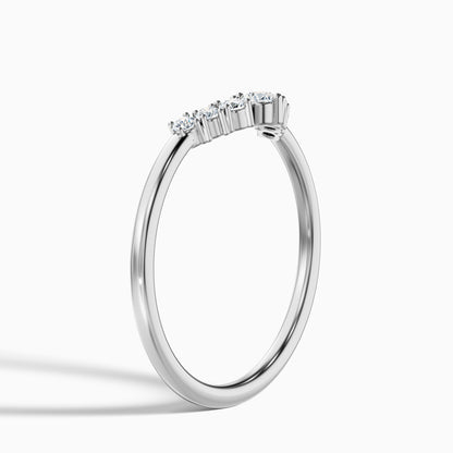 Helene Round Cut Crescent Shaped Lab Grown Diamond Matching Band