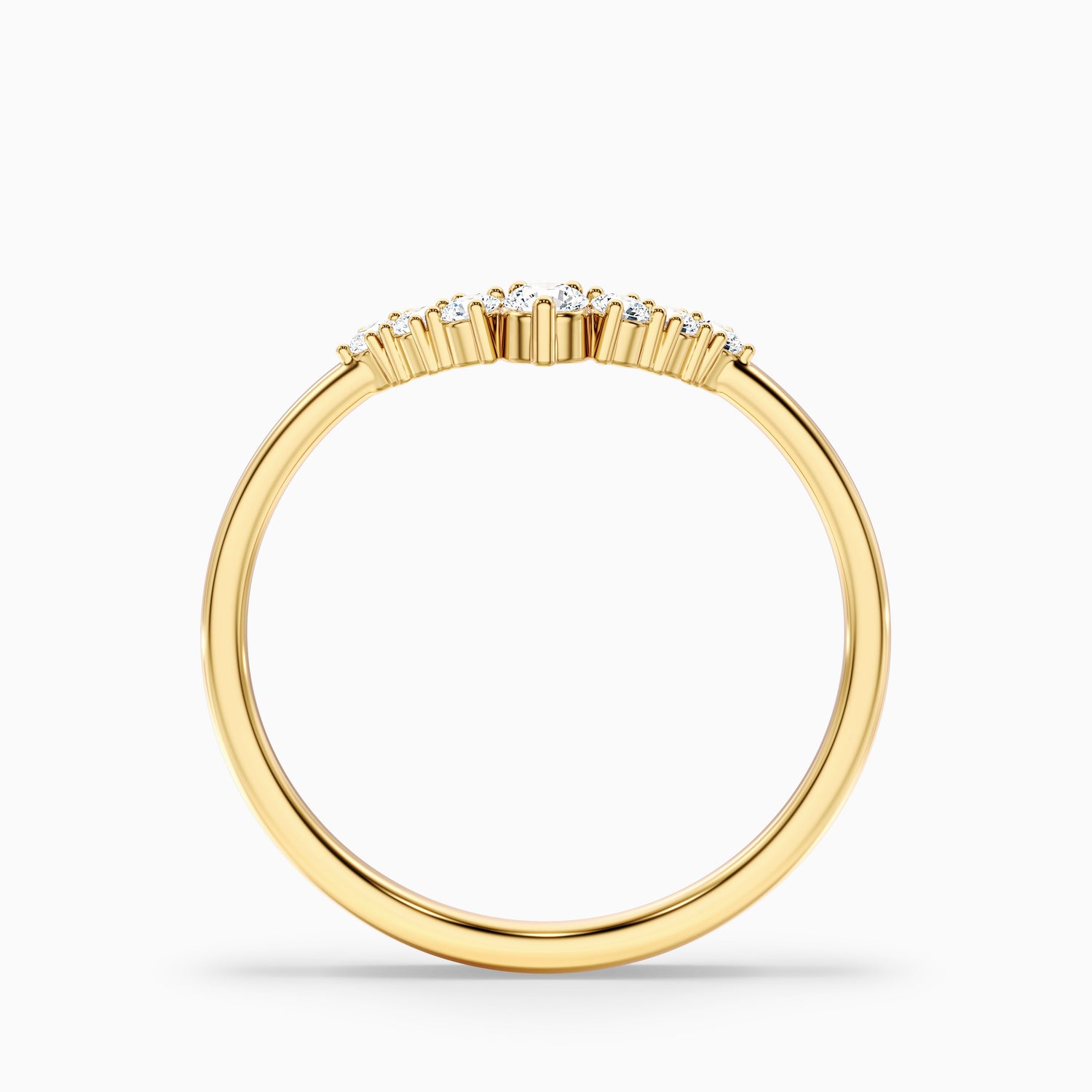 Helene Round Cut Crescent Shaped Lab Grown Diamond Matching Band