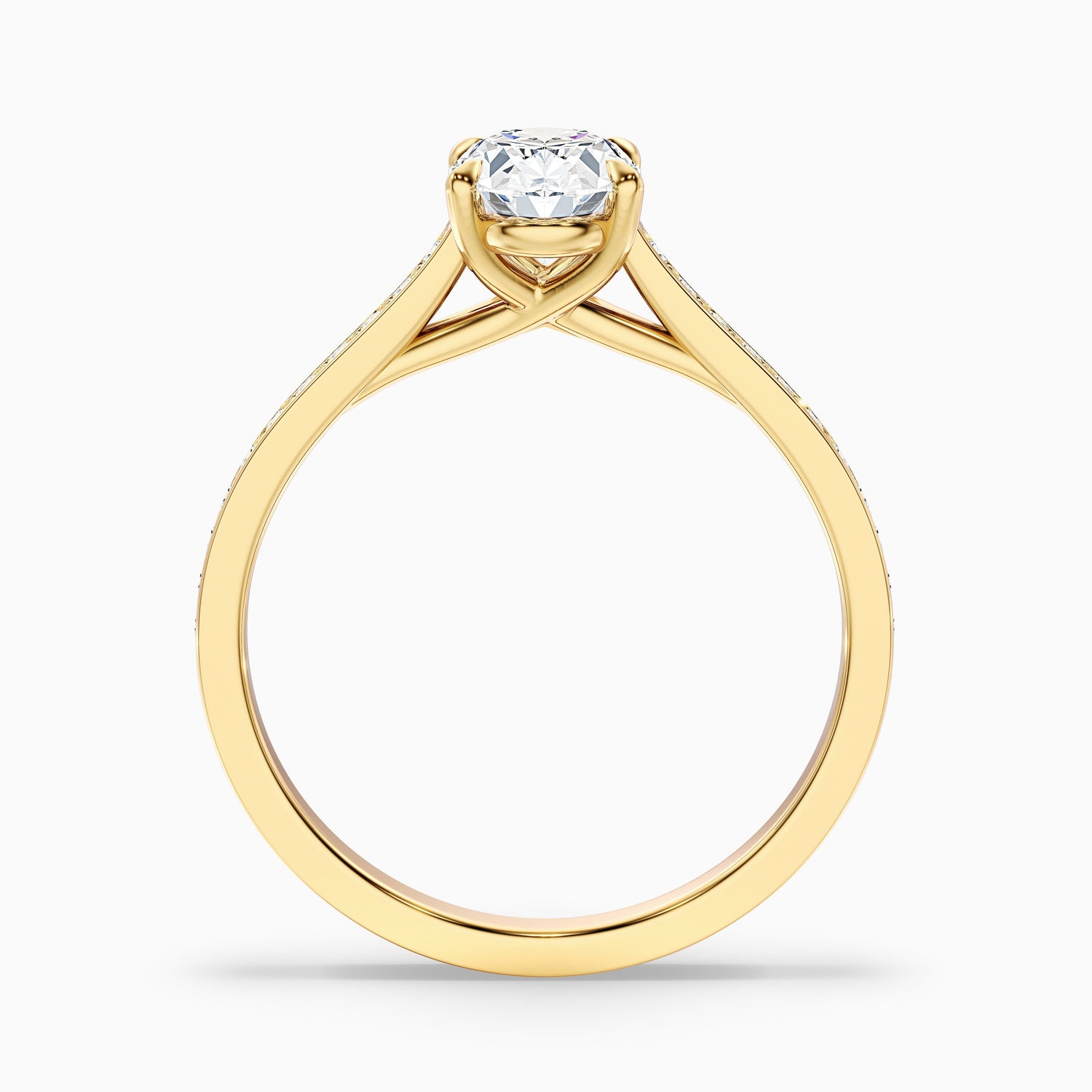 Nell 6 Carat Emerald Cut Halo Moissanite Diamond Ring in 18k Yellow Gold