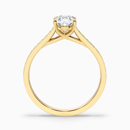 Nell 6 Carat Emerald Cut Halo Moissanite Diamond Ring in 10k Yellow Gold