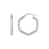 14k White Gold Shiny Hexagon Hoop Earrings  DestGlow
