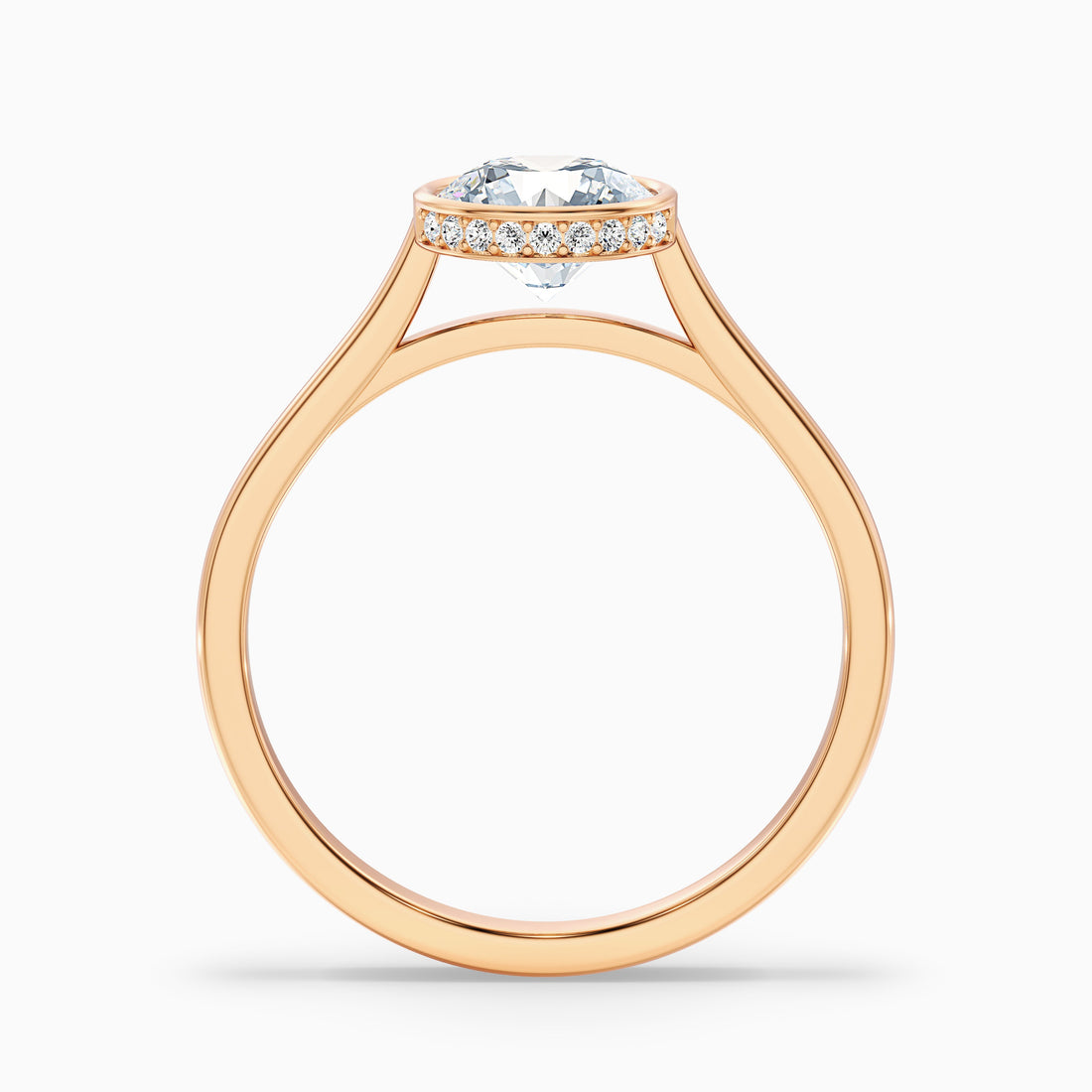 Anya 3 Carat Round Lab Grown Engagement Ring Hidden Halo in 18k Rose Gold  DestGlow