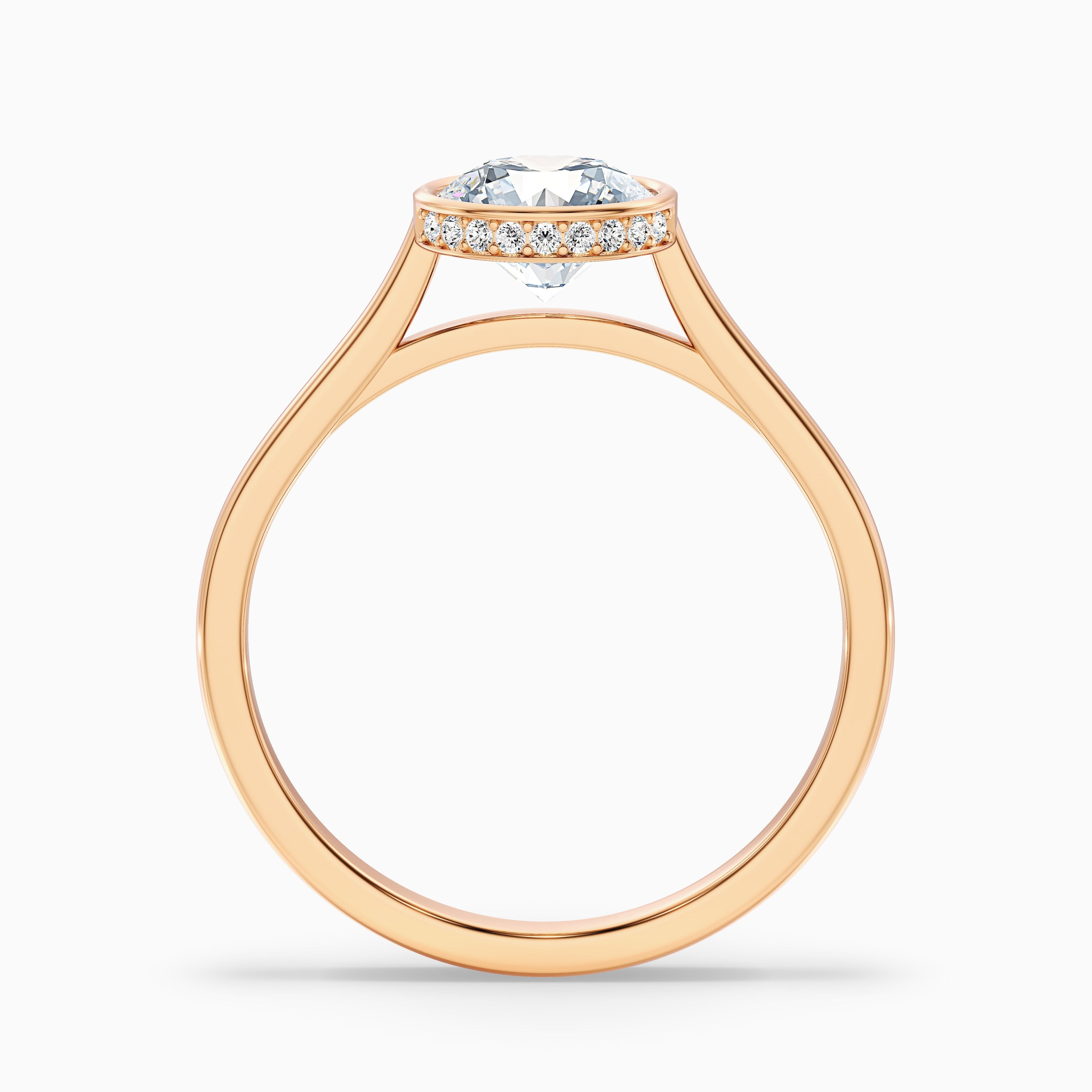 Anya 4.5 Carat Round Lab Grown Engagement Ring Hidden Halo in 925 Sterling Silver