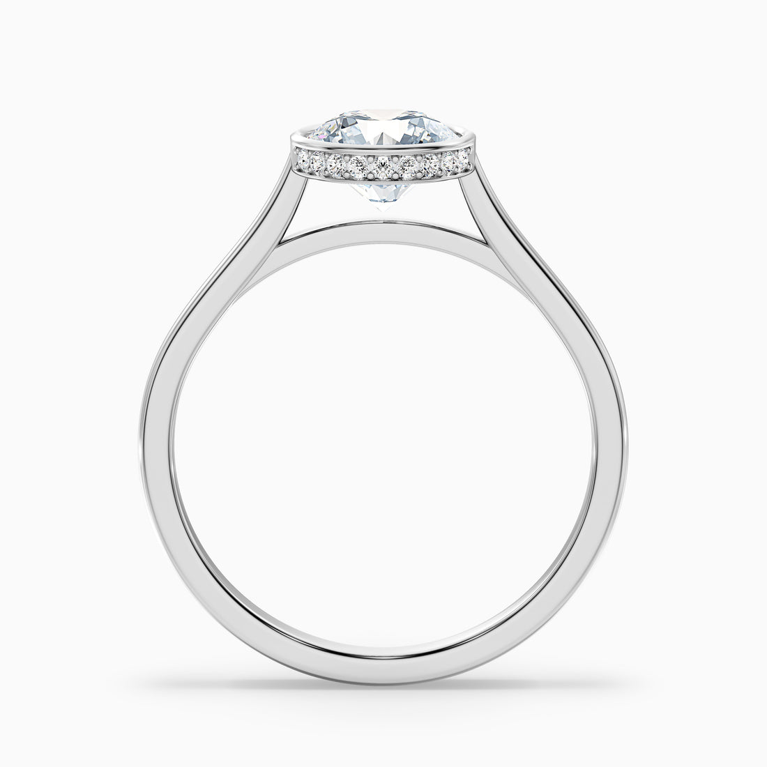 Anya 4 Carat Round Lab Grown Engagement Ring Hidden Halo in 14k White Gold  DestGlow