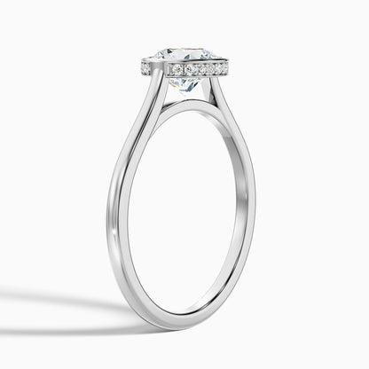Anya 2.5 Carat Round Lab Grown Engagement Ring Hidden Halo in 14k White Gold