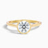 Angel 5 Carat Round Bezel Set Moissanite Diamond Ring with Hidden Halo in 10k Yellow Gold  DestGlow