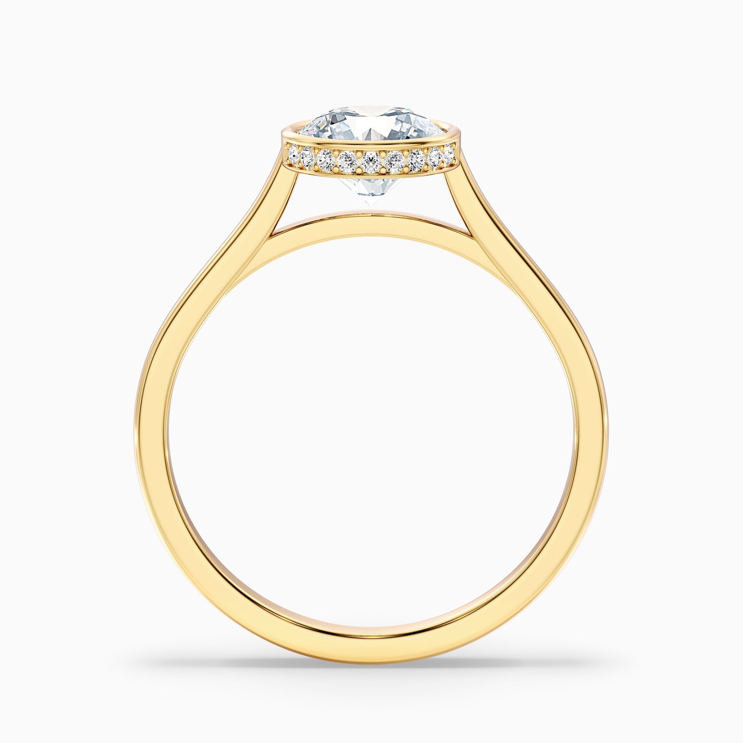 Anya 4 Carat Round Lab Grown Engagement Ring Hidden Halo in 14k White Gold