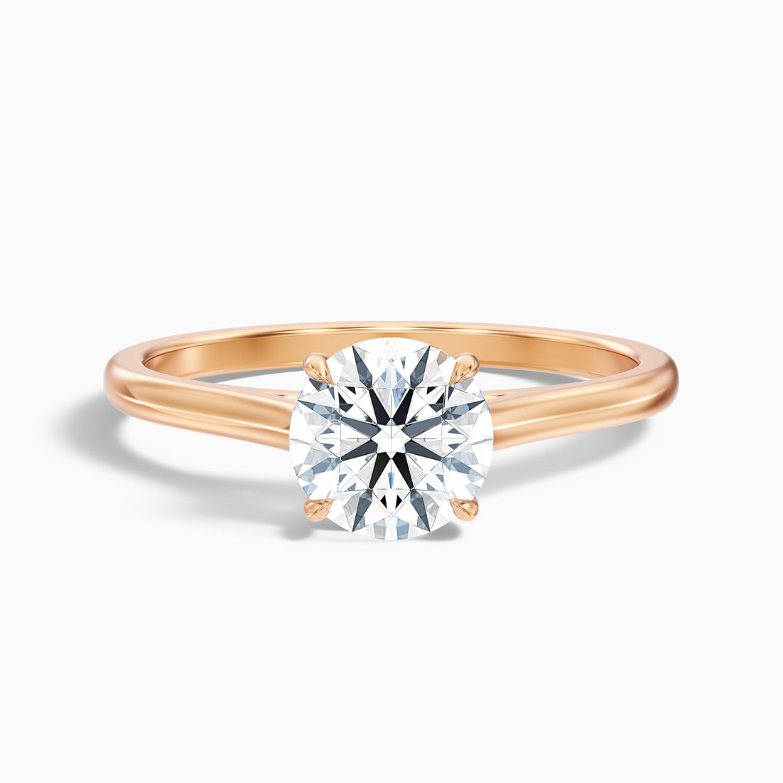Lena 2 Carat Round Cut Solitaire Lab Grown Engagement Ring in 10k Rose Gold  DestGlow