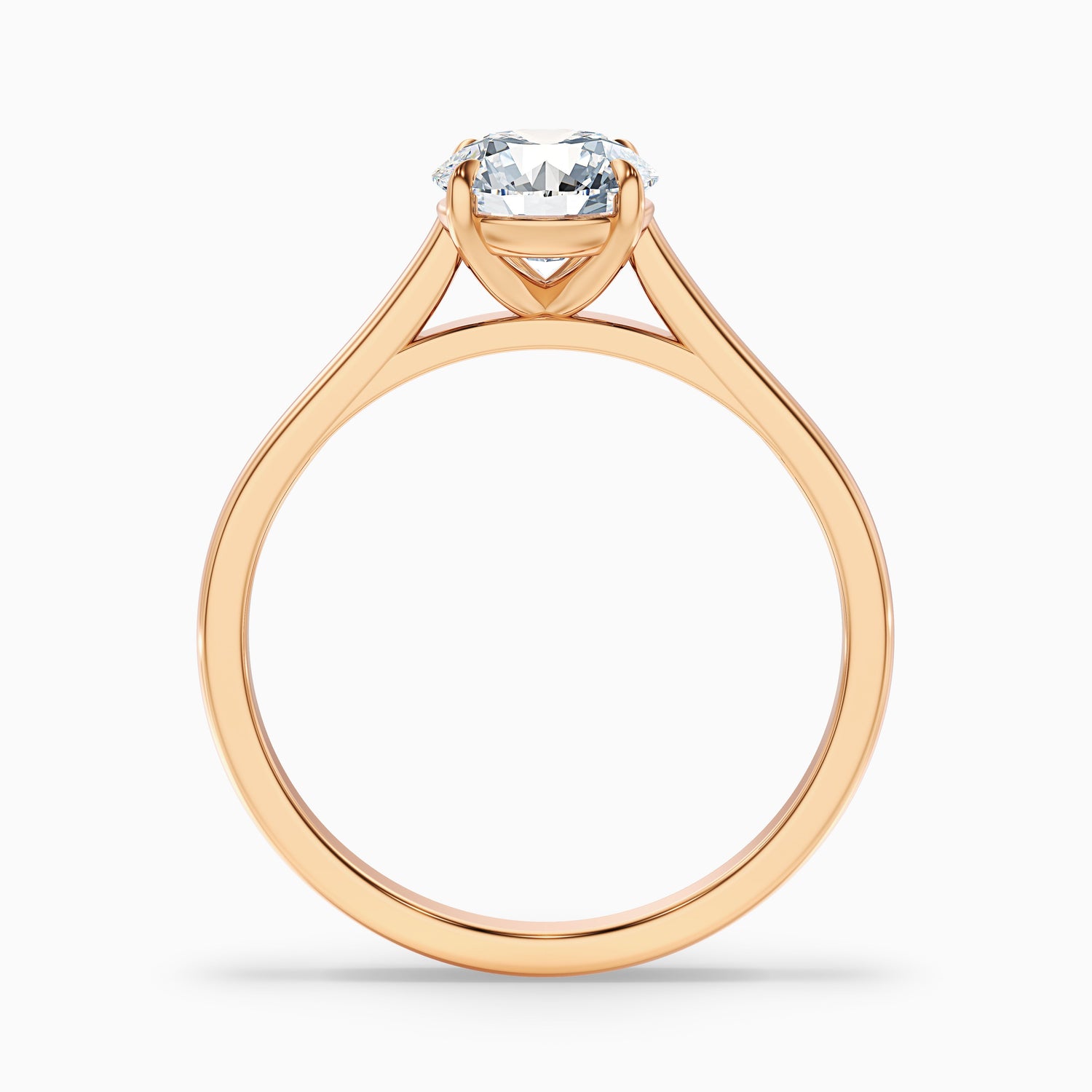 Lena 2 Carat Round Cut Solitaire Lab Grown Engagement Ring in 14k Yellow Gold