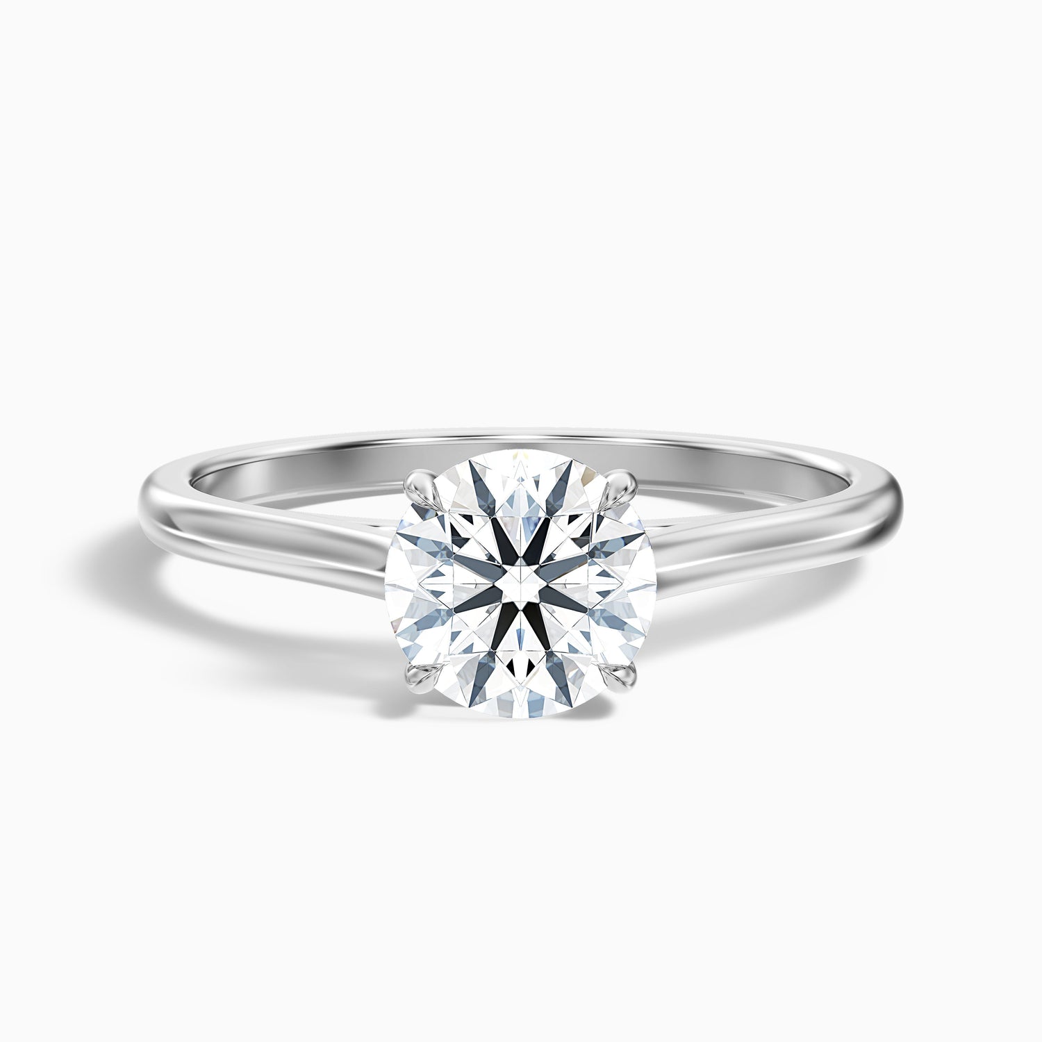 Anaya 4.5 Carat Round Cut Solitaire Moissanite Diamond Ring in 18k White Gold