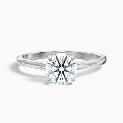 Anaya 2 Carat Round Cut Solitaire Moissanite Diamond Ring in 18k White Gold