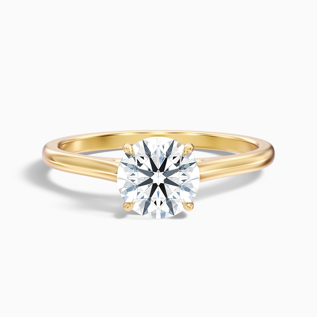 Lena 3 Carat Round Cut Solitaire Lab Grown Engagement Ring in 10k Yellow Gold  DestGlow