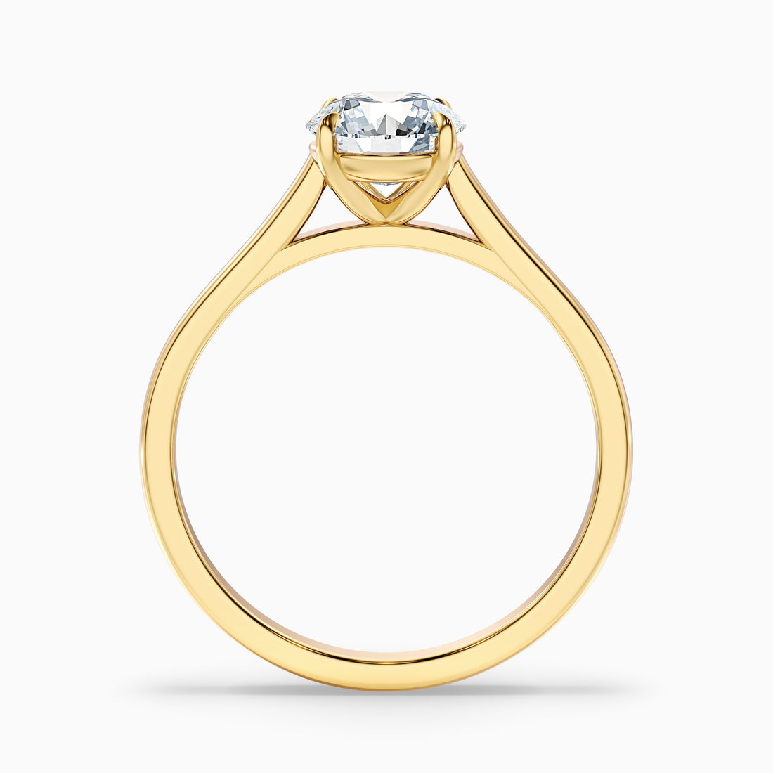 Lena 3 Carat Round Cut Solitaire Lab Grown Engagement Ring in 10k Yellow Gold  DestGlow