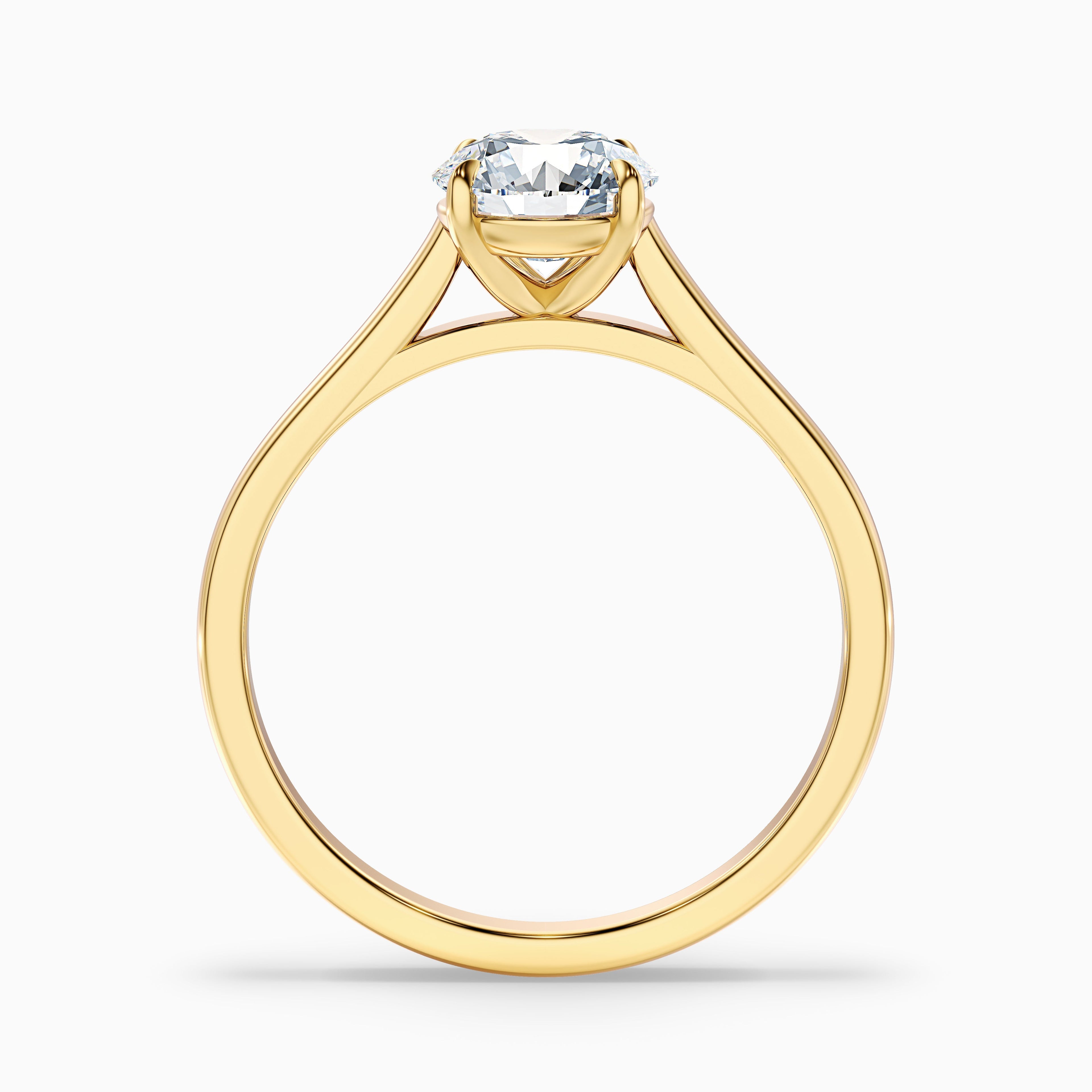 Lena 4.5 Carat Round Cut Solitaire Lab Grown Engagement Ring in 10k Yellow Gold