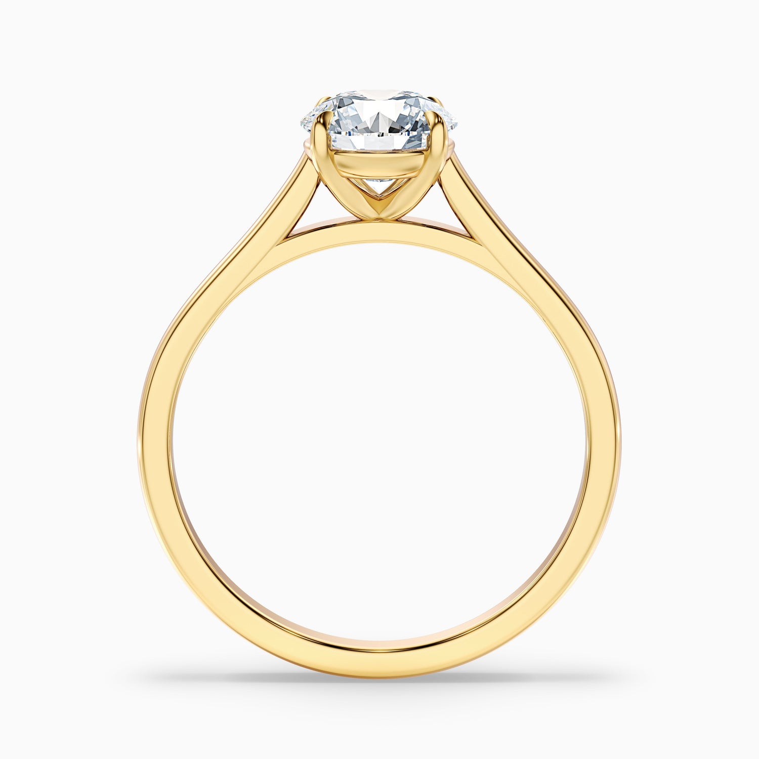 Anaya 2.5 Carat Round Cut Solitaire Moissanite Diamond Ring in 18k Yellow Gold